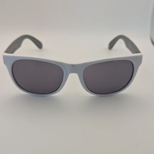White Y2K Style Sunglasses Gray Temples Dark Lens Retro Fashion
